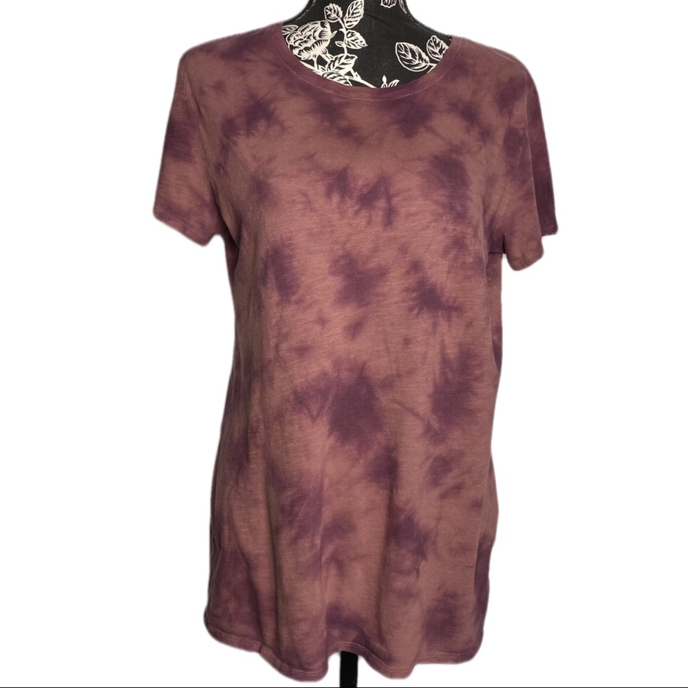 VS Victoria’s Secret PINK Perfect Tee Tie Dye Short Sleeve Purple Brown Medium